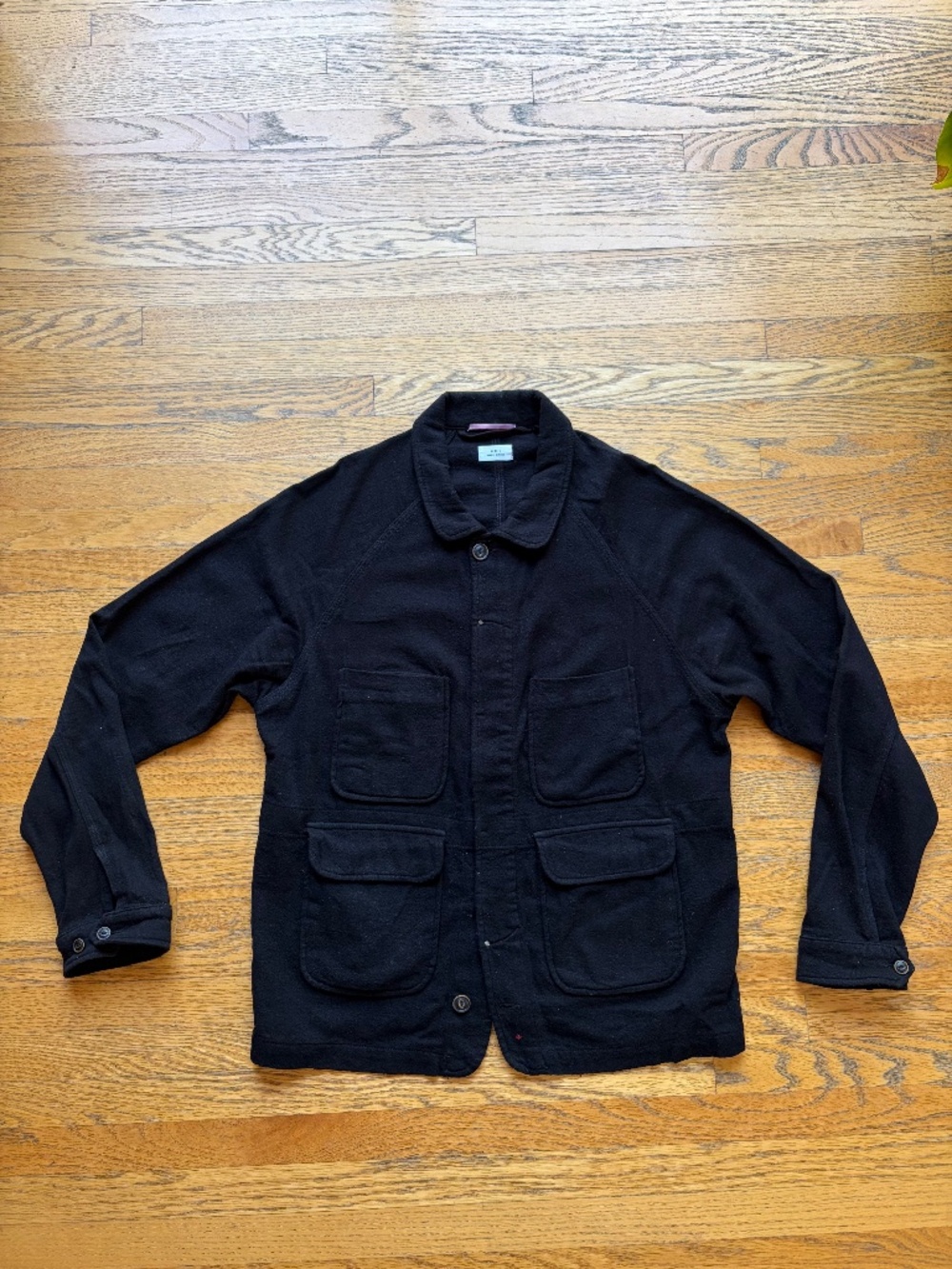 APOLIS MENS INDIGO WOOL CHORE JACKET - XL